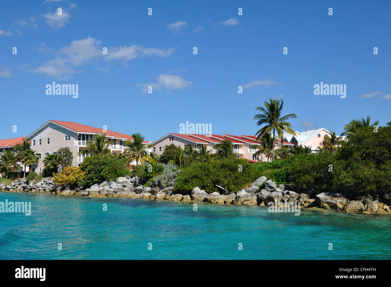 Bell Channel Club & Marina condos, Lucaya beach, Bahamas Stock Photo