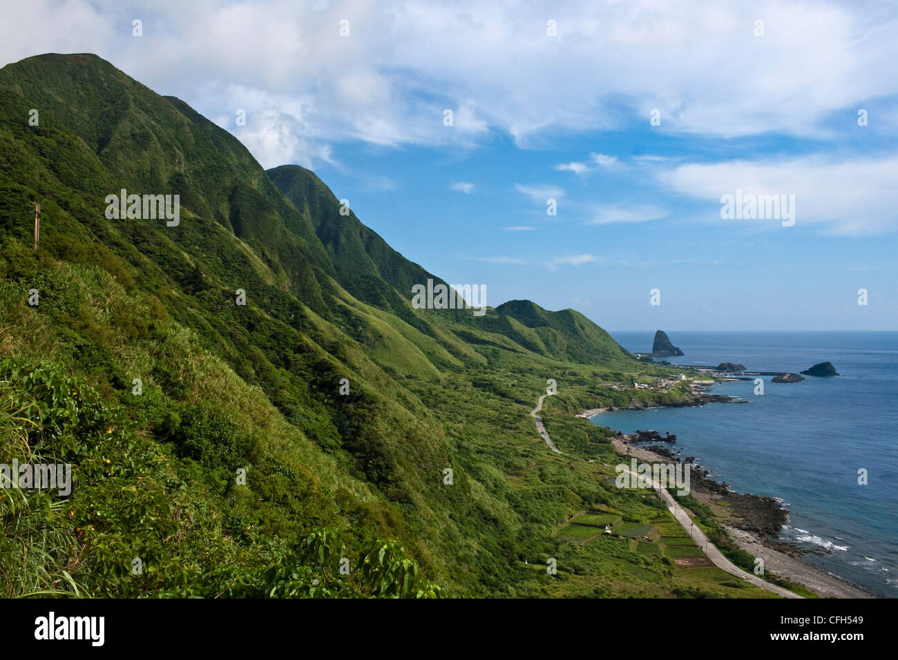 View of the dramatic coastal landscape of Lanyu (Orchid Island), Taiwan Stock Photo