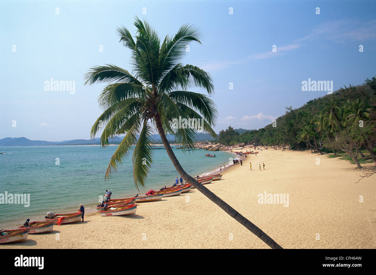 China Hainan Island Sanya Beach Scene At Tianya Haijiao Tourist Zone 