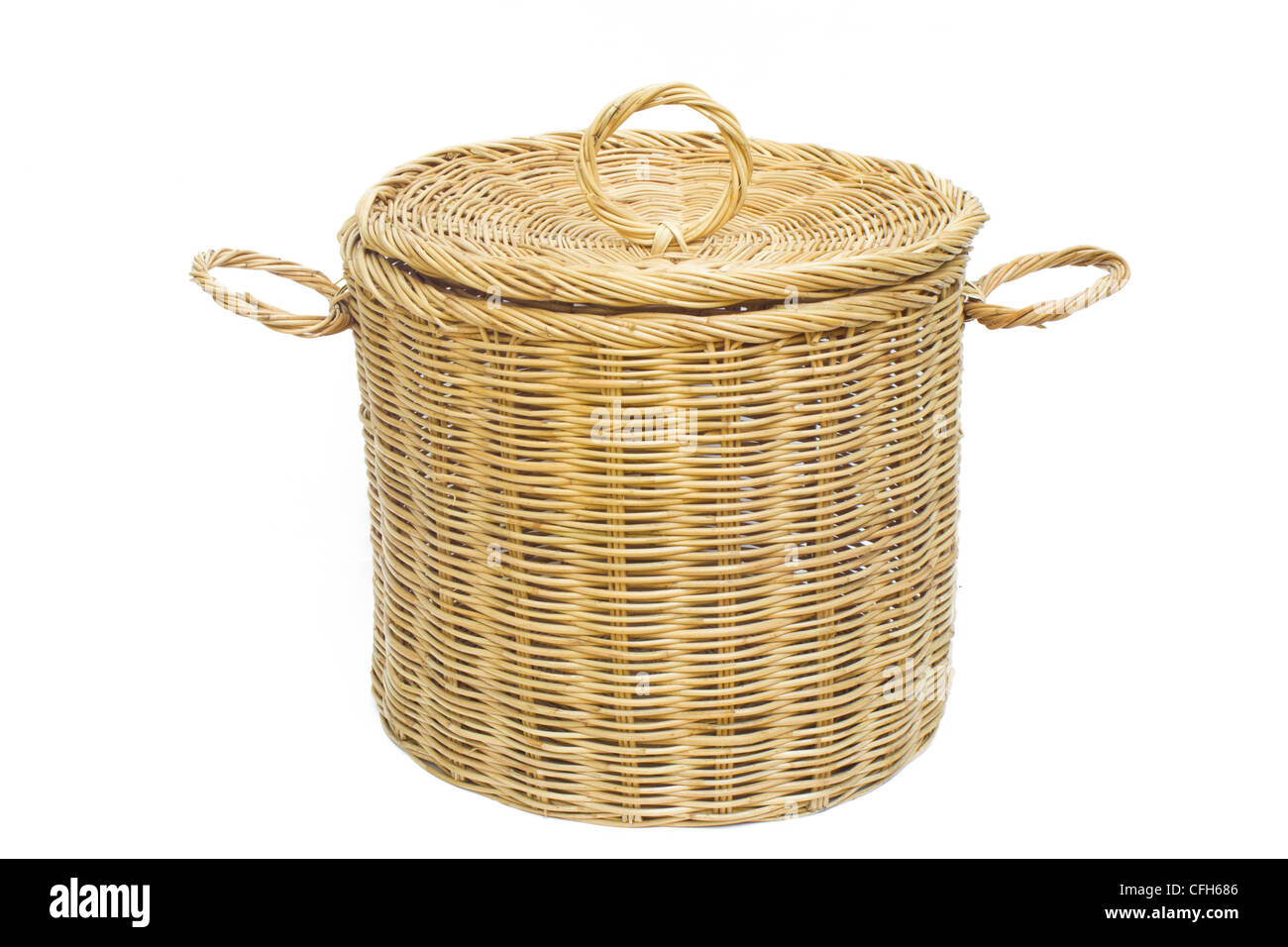 wicker basket isolated on white background Stock Photo - Alamy