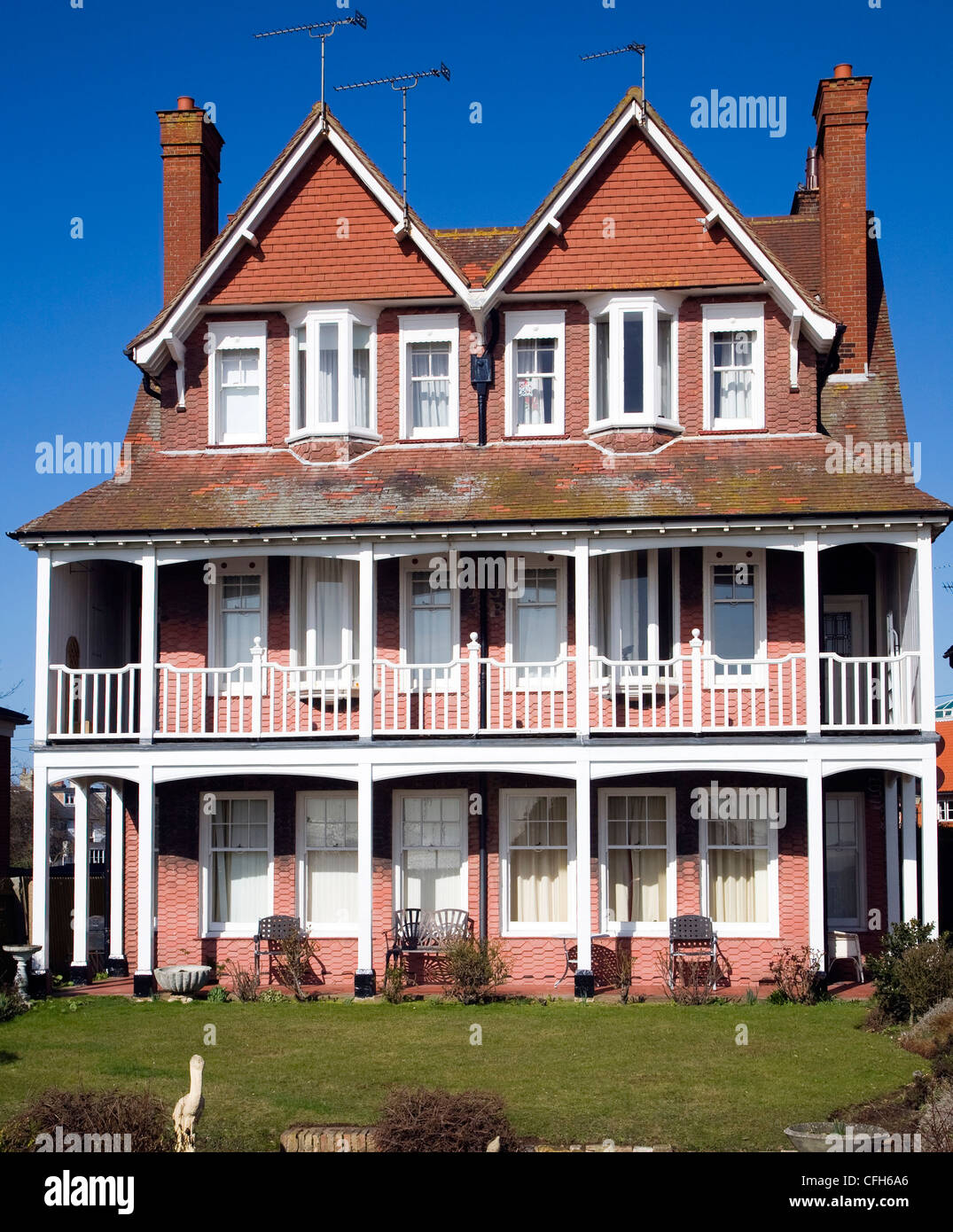 Edwardian house Felixstowe, Suffolk, England Stock Photo