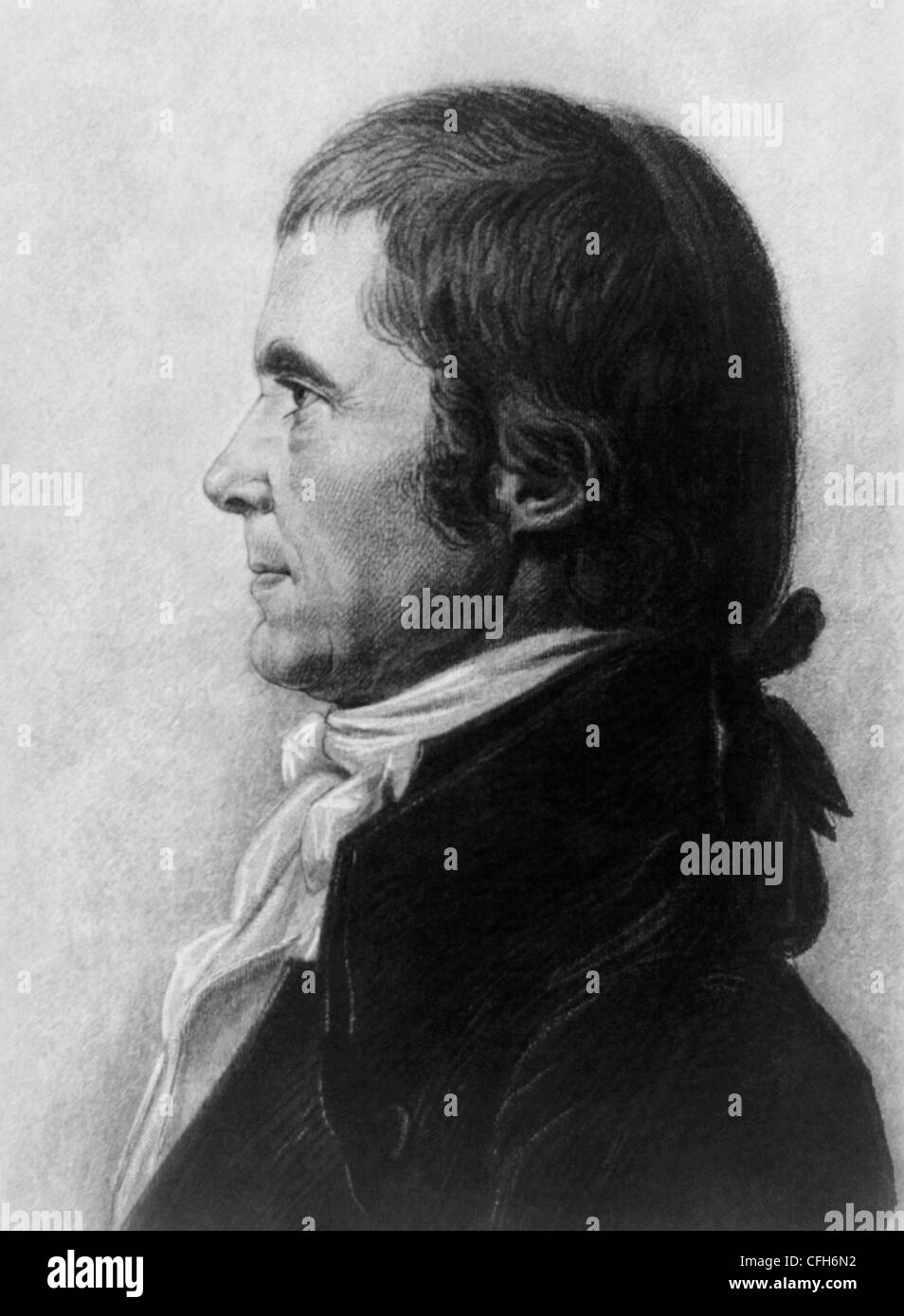 Vintage portrait print of American statesman and judge John Marshall (1755 - 1835) - the fourth US Chief Justice (1801 - 1835). Stock Photo