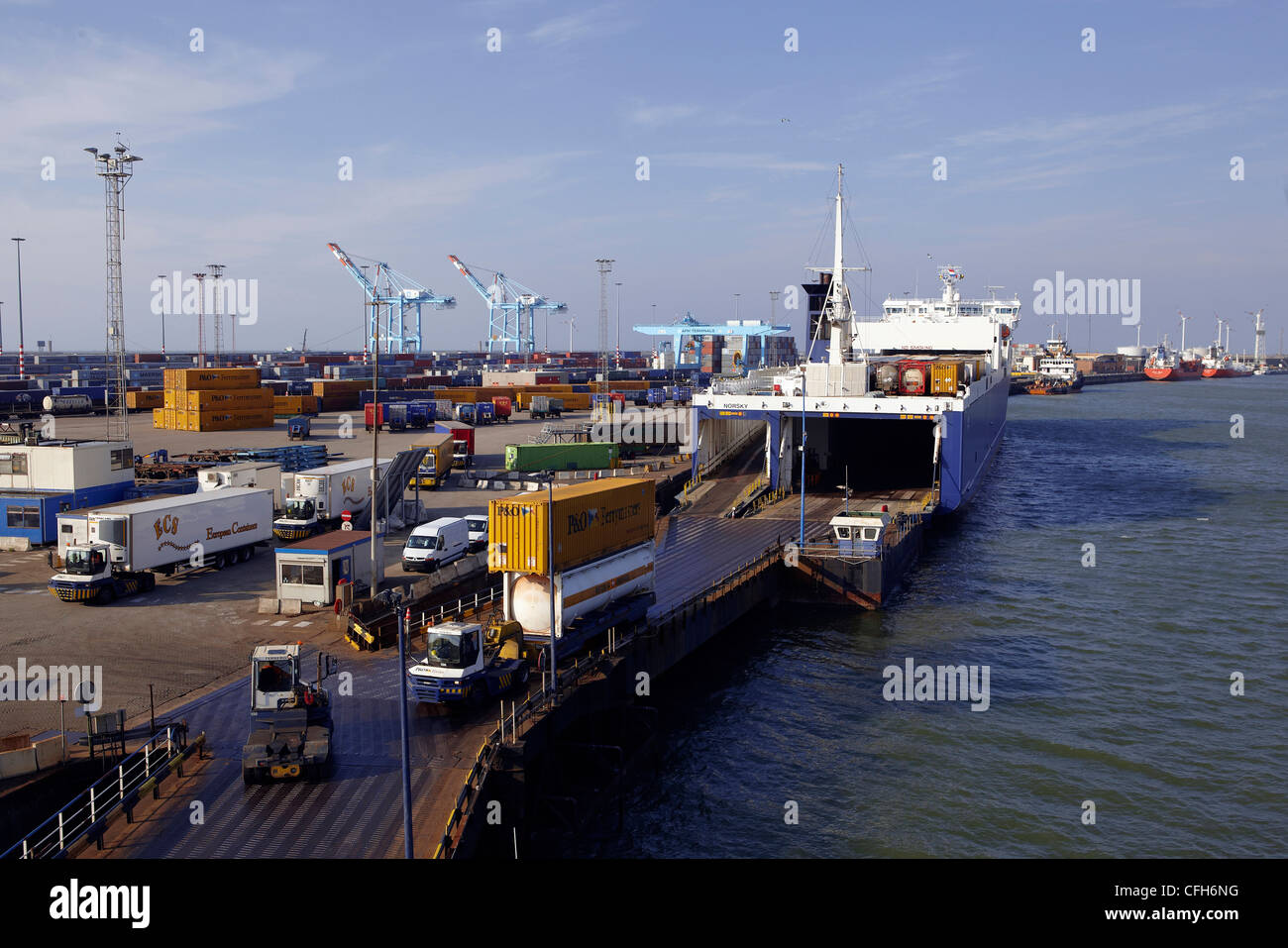 Belgium, Zeebrugge, Harbour Stock Photo