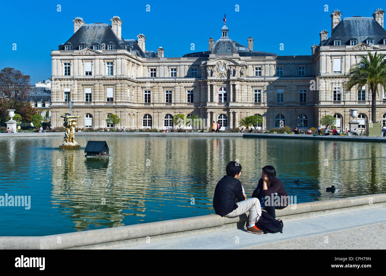 France, Paris, 6th arrondissement, Palais du Luxembourg or Senate Stock Photo