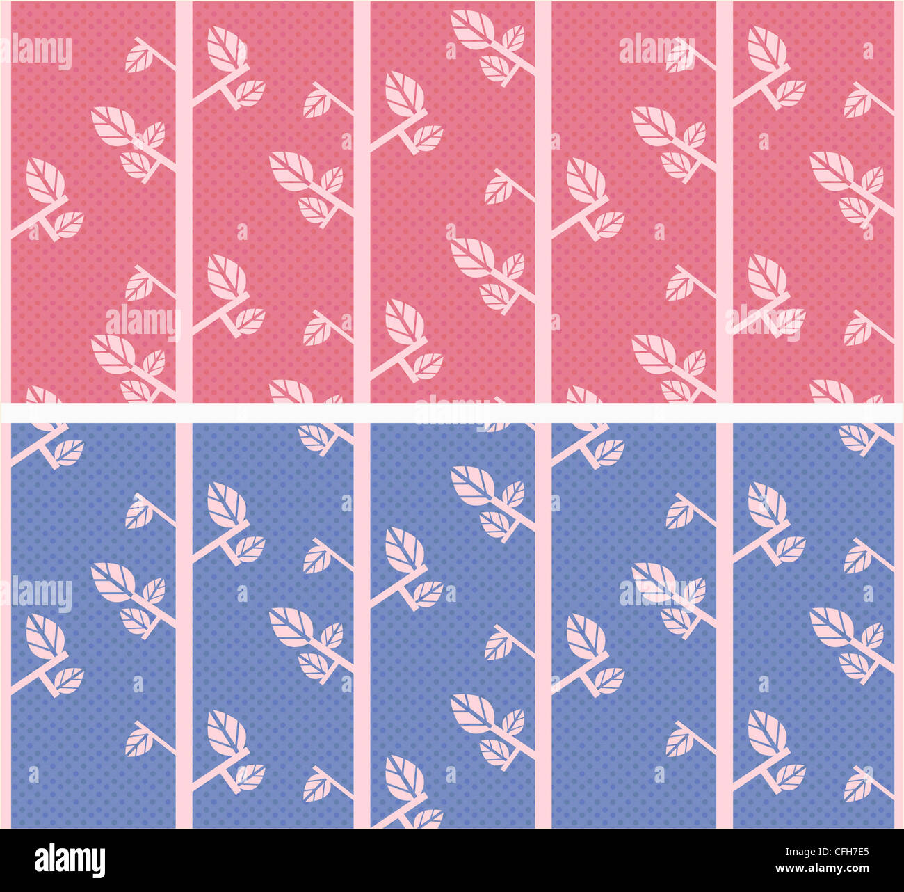 The pink tree pattern with the pink and blue background Stock Photo - Alamy