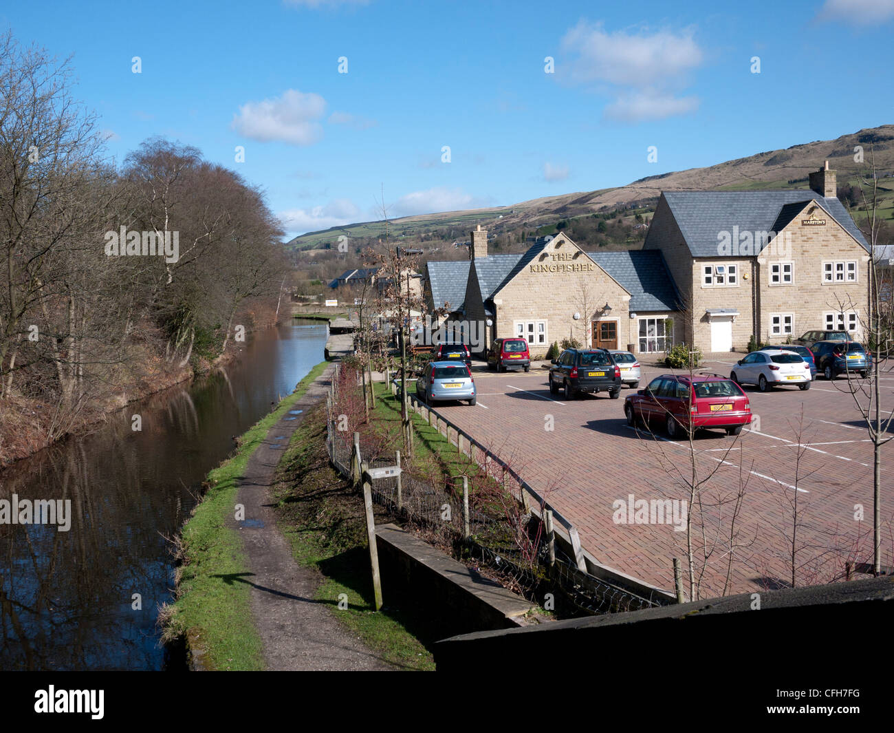 Huddersfield Canal at Greenfield, Oldham, Lancashire, England, UK Stock
