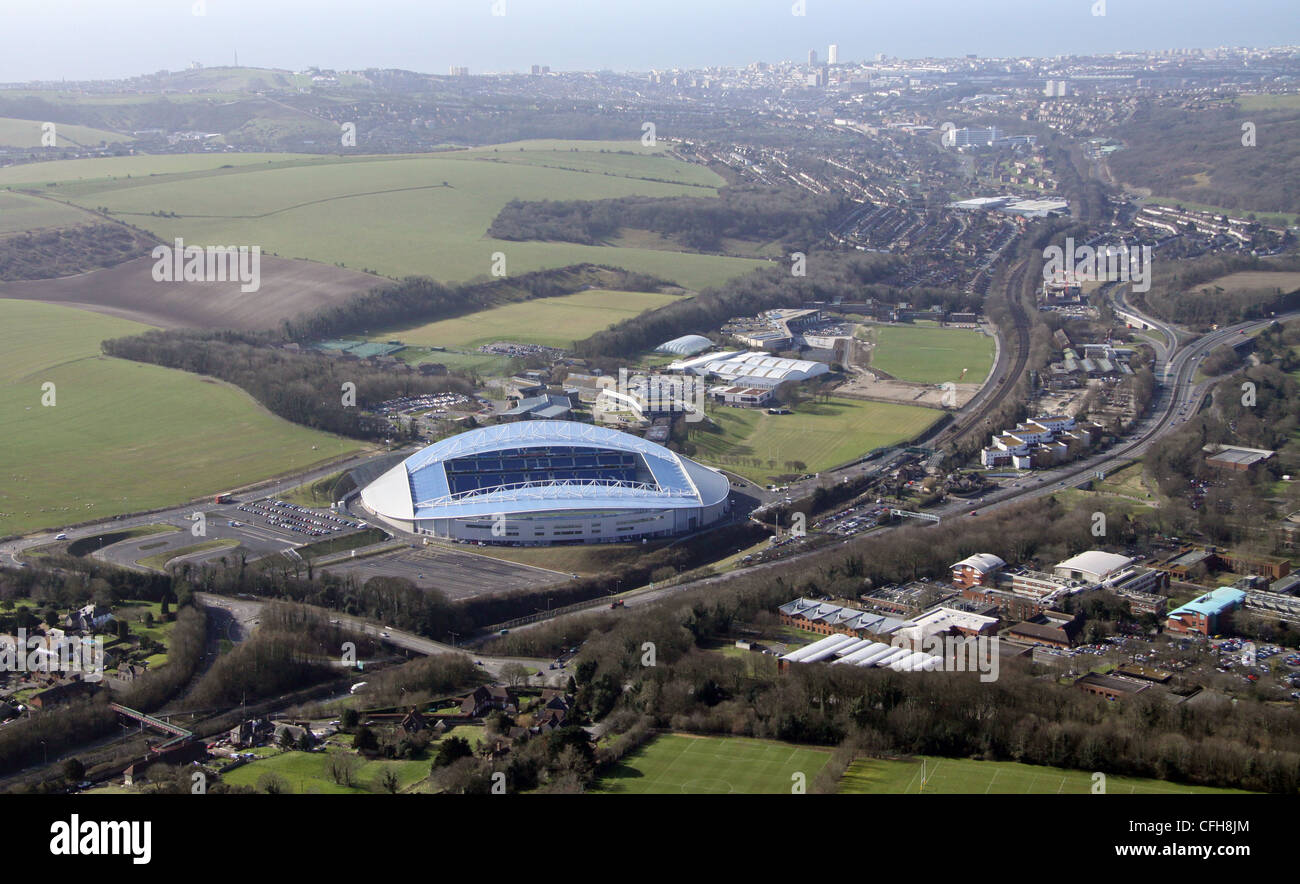 Aerial view of Brighton & Hove Albion Amex Football Stadium Stock Photo