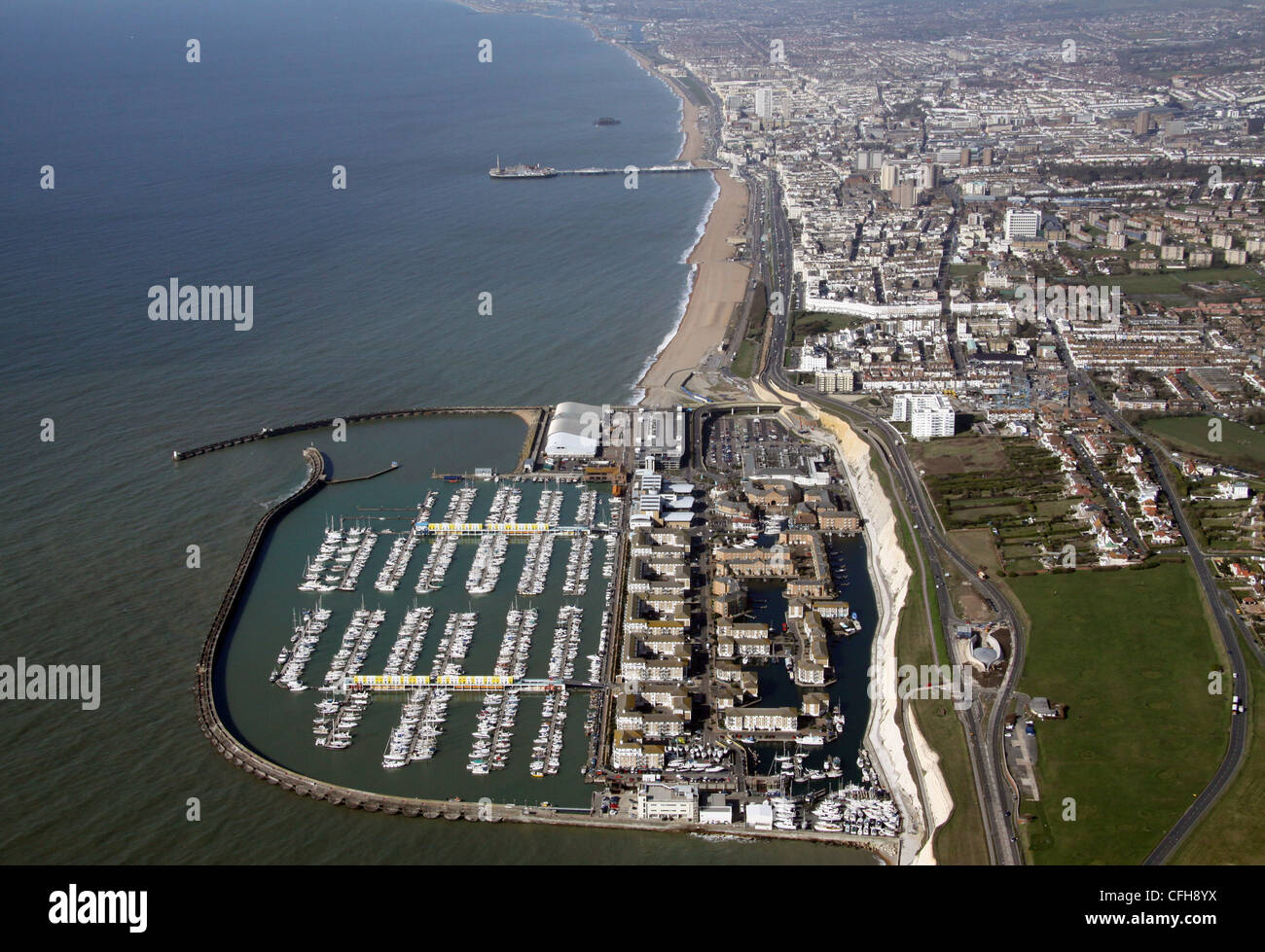 Aerial image of Brighton Marina, Sussex Stock Photo