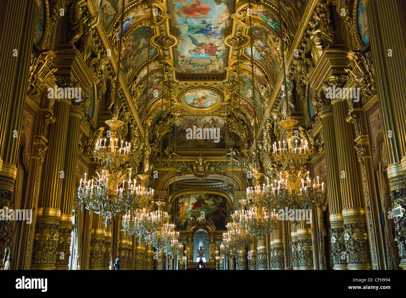 France Paris Grand Foyer With Ceiling Painting By Paul