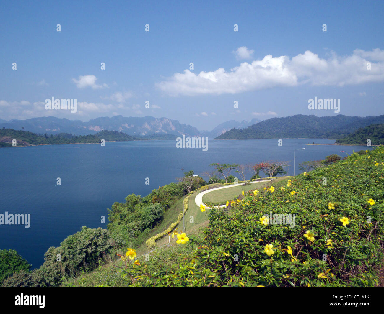 Khao Sok National Park, Cheow Lan Lake. Thailand. View from the visitor centre. Stock Photo