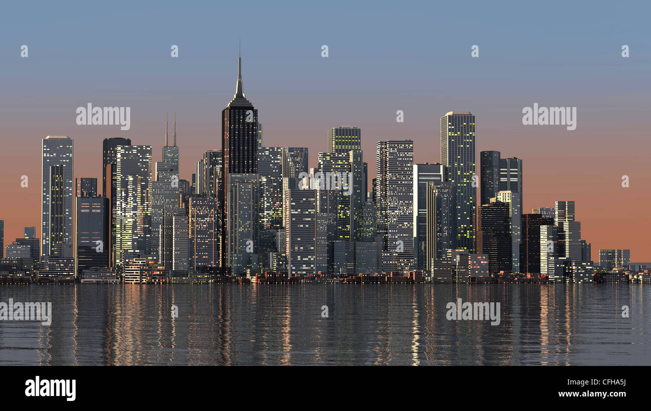 night view of modern city Stock Photo