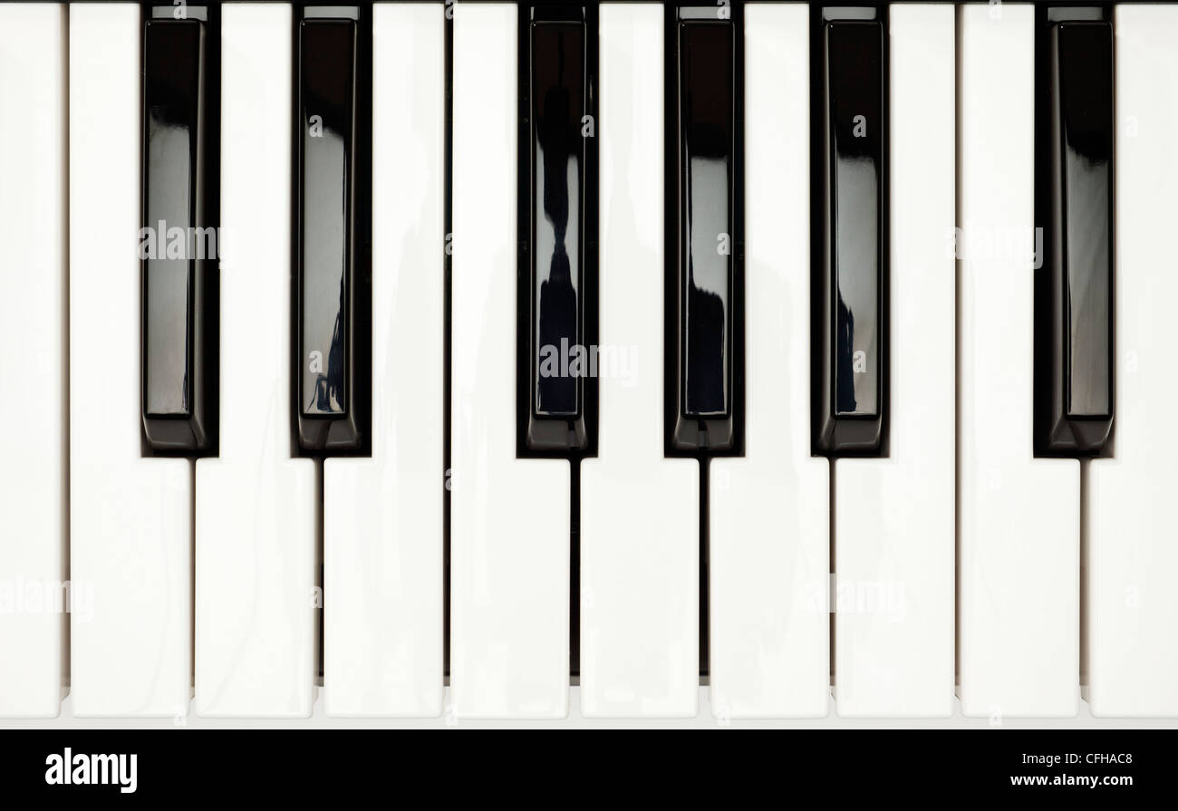 Piano keys showing one full octave Stock Photo