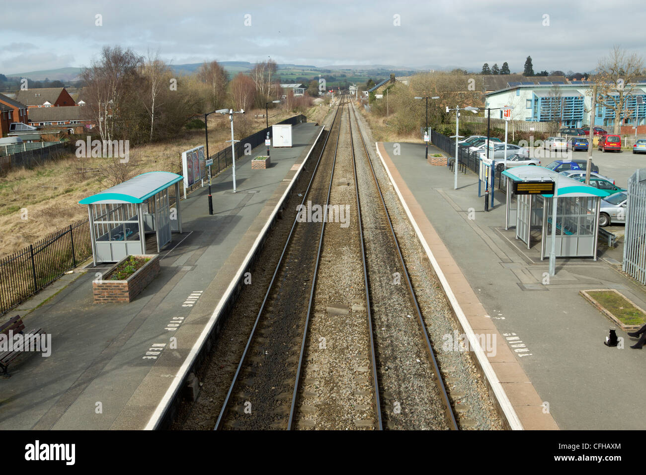 Craven Arms railway station in Shropshire England. Stock Photo