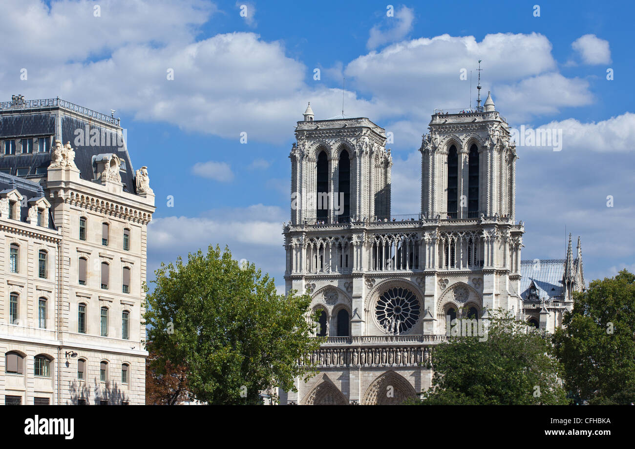 France, Paris, Notre Dame Cathedral Stock Photo