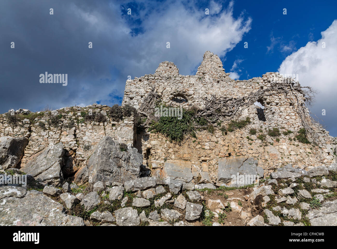 The old medieval Tower of Rigas in Messinia prefecture in Greece Stock Photo