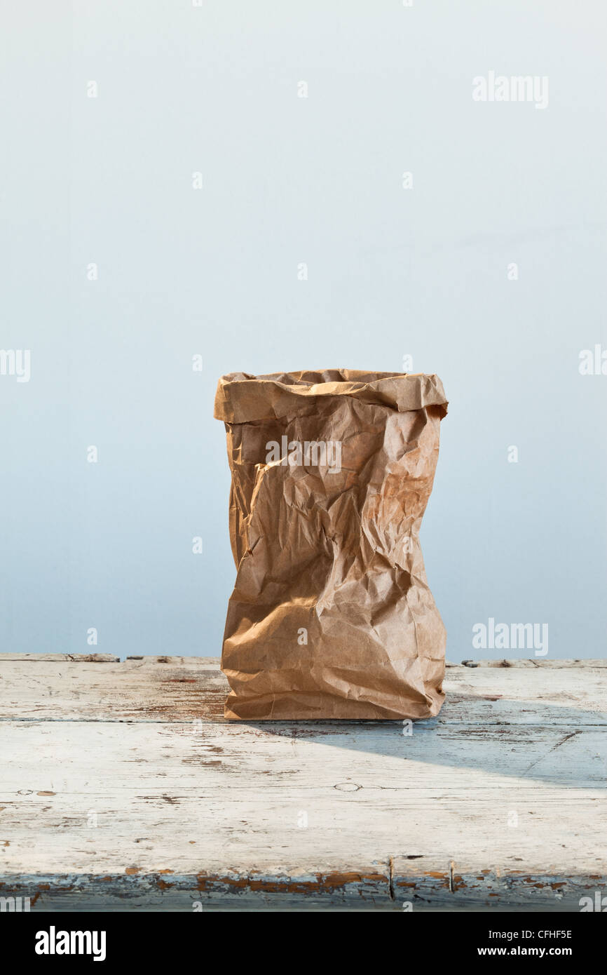 brown paper bag, containment,plain Stock Photo