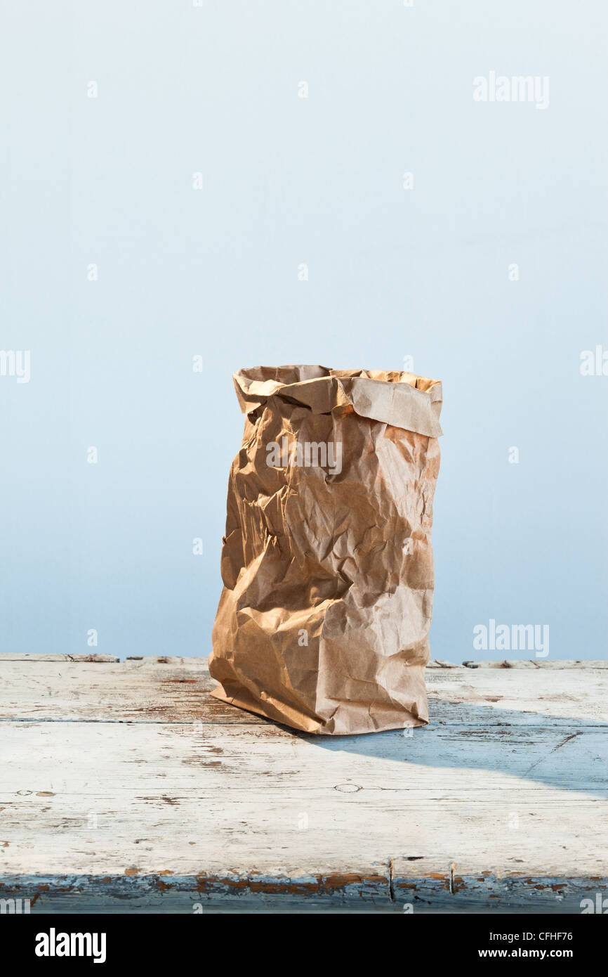 brown paper bag, containment,plain Stock Photo