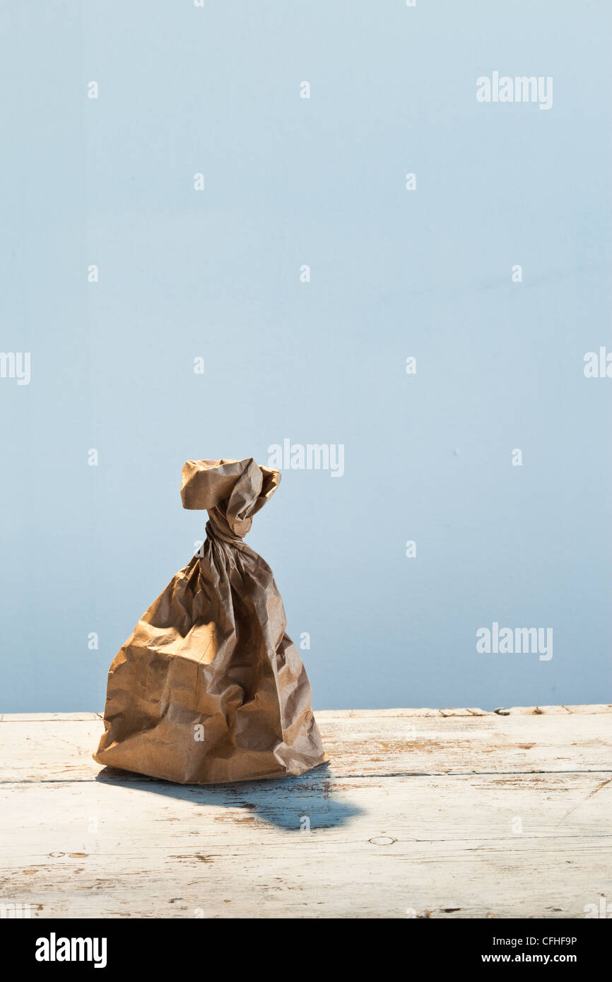 brown paper bag, containment,plain Stock Photo