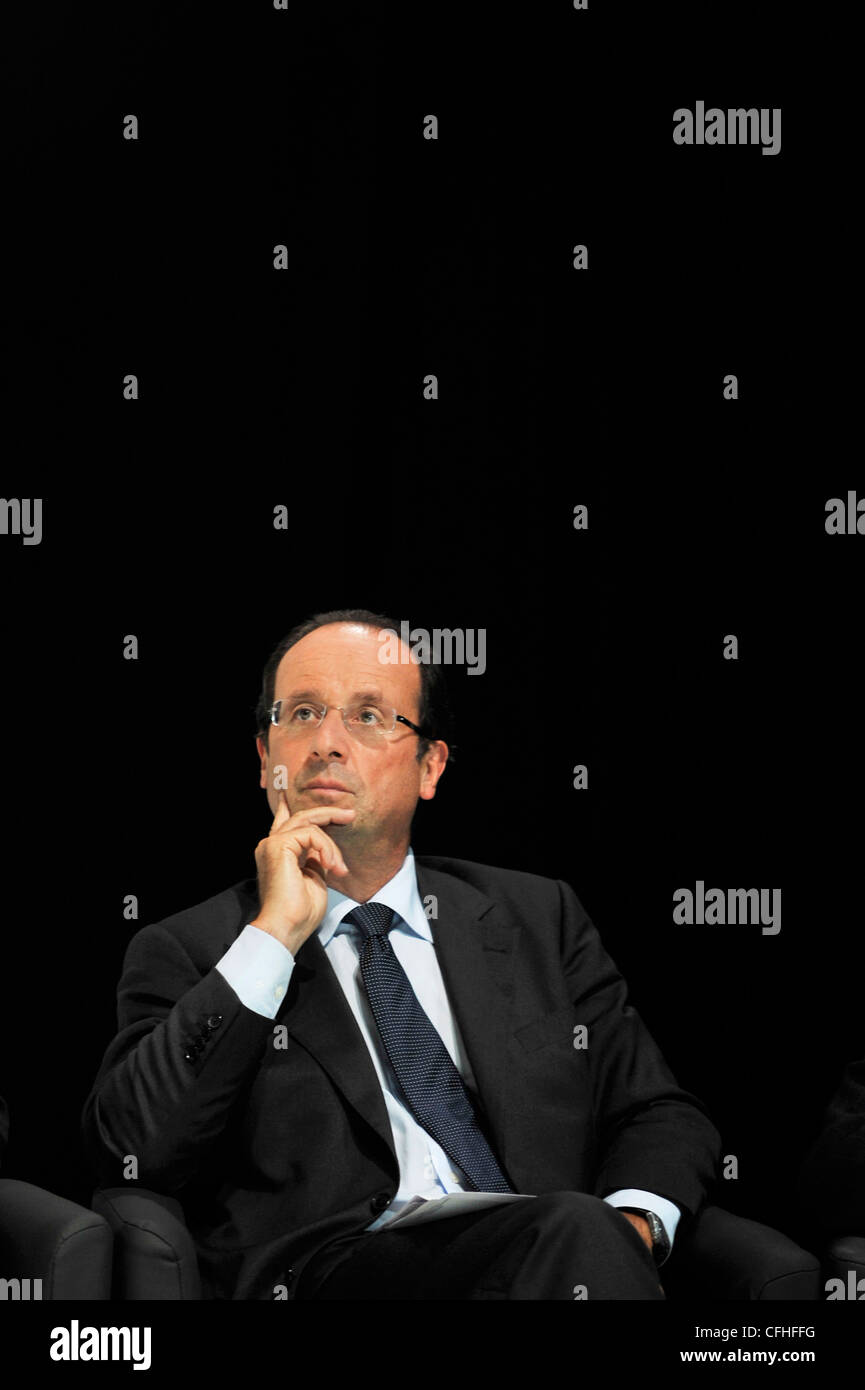 Villeurbanne (69) :  François Hollande campaigning for the Socialist party primary elections (2011/09/14) Stock Photo