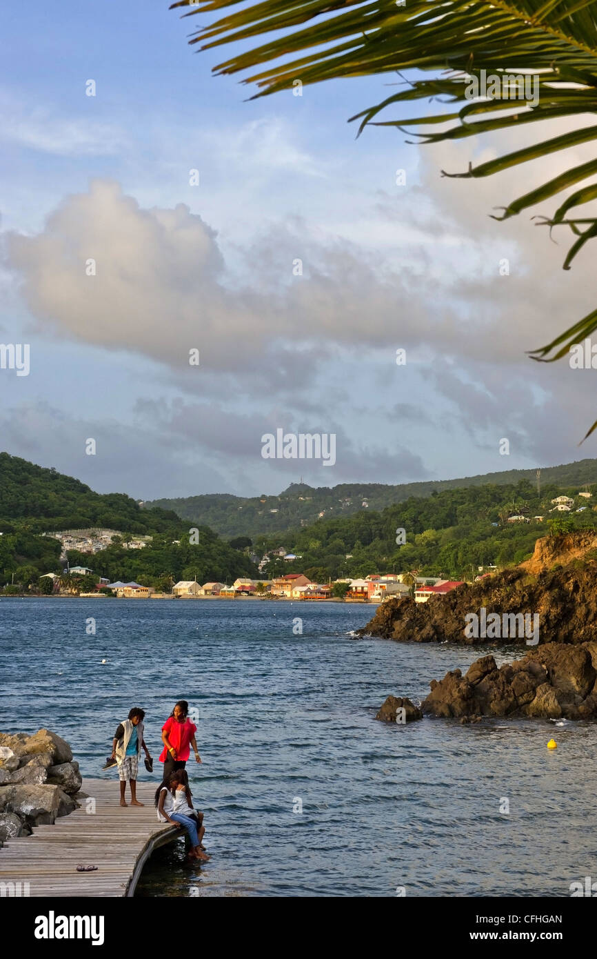 Guadeloupe (971) village of Deshaies on the northwest coast of BasseTerre Island Stock Photo