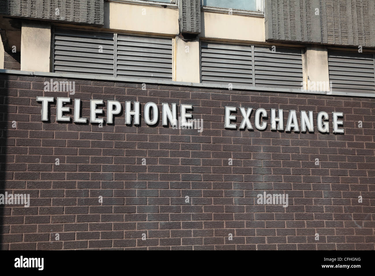 Building sign "Telephone Exchange Stock Photo Alamy