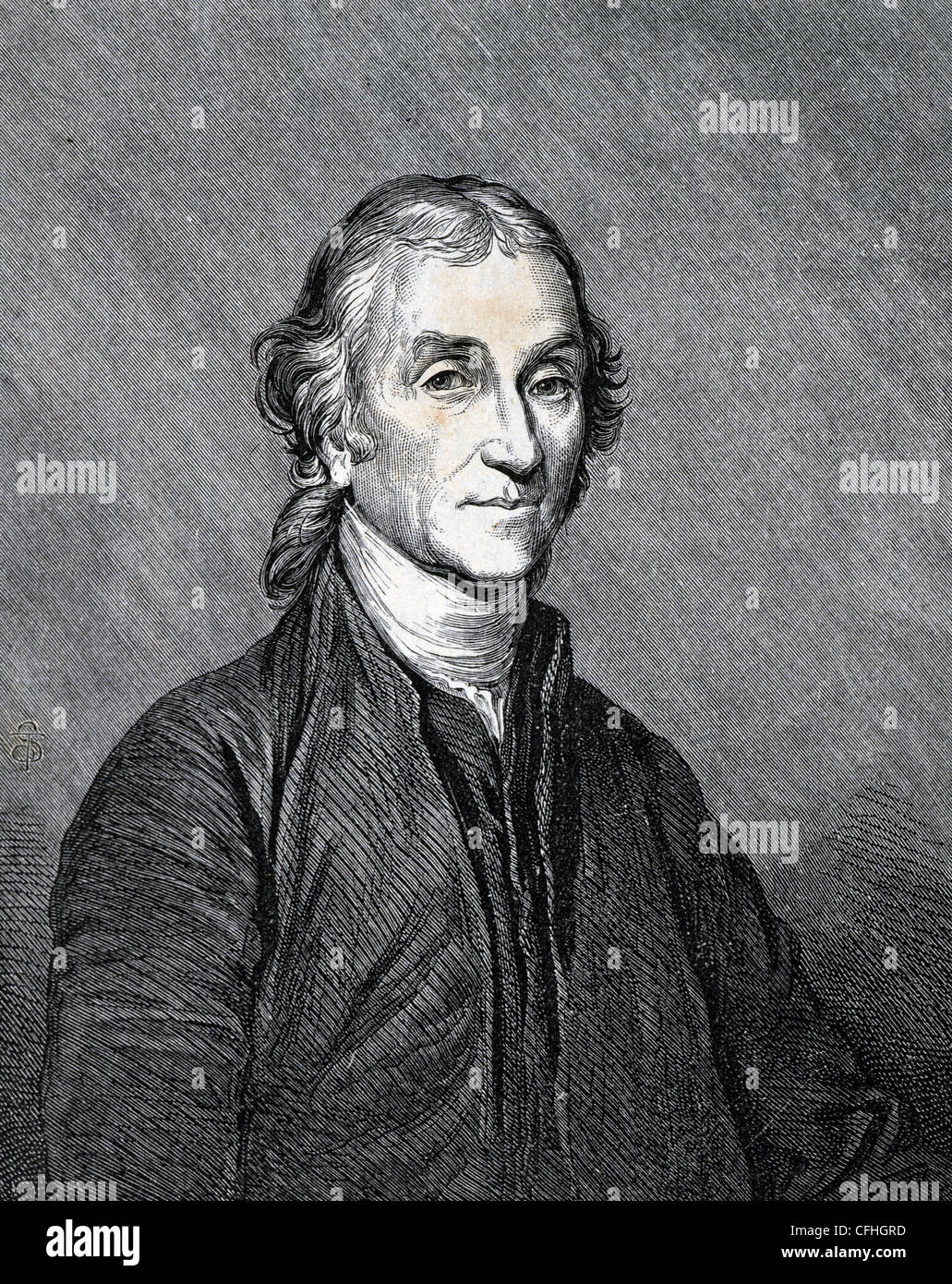 Joseph Priestley (1733-1804). English theologian, philosopher and chemist. Engraving. 19th century. Stock Photo