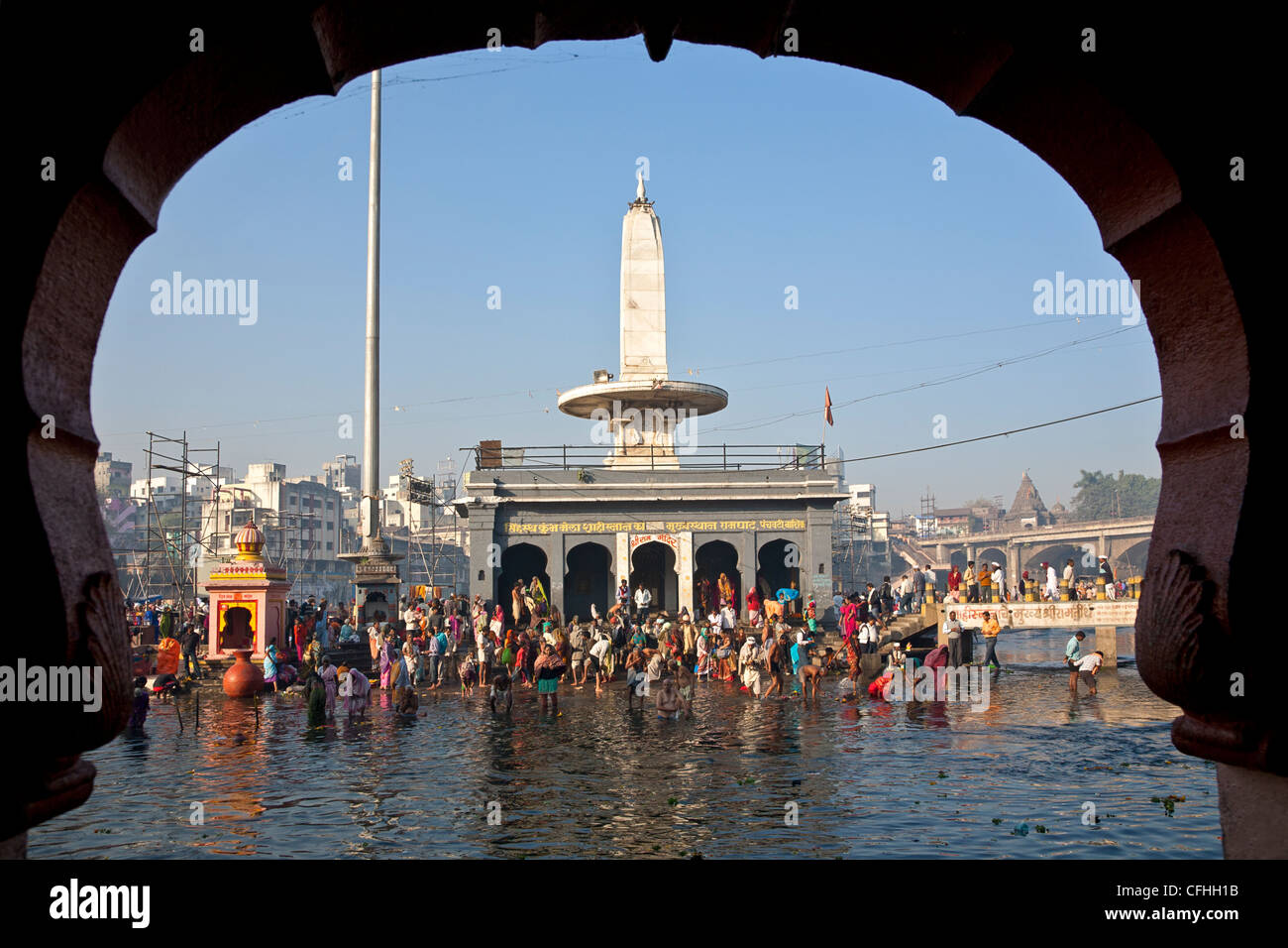 Ram Kund. Godavari river. Nasik. Maharastra. India Stock Photo
