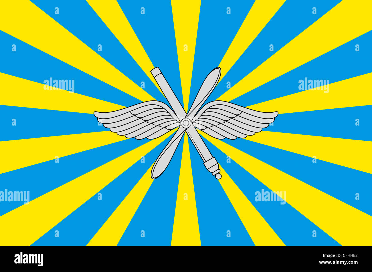 Flag of the Air Force of the Russian Federation. Stock Photo