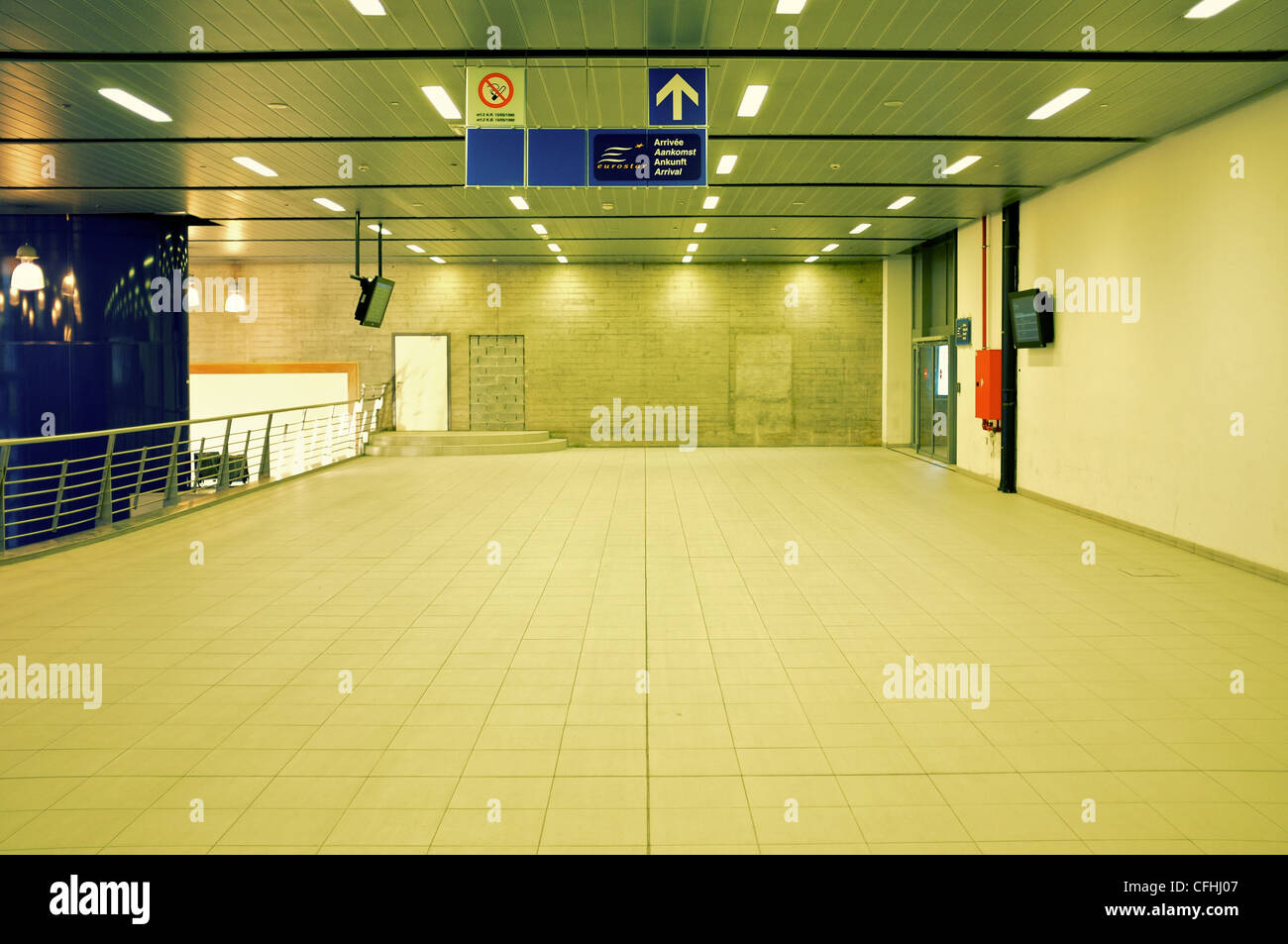 A concourse at Brussels Eurostar international rail terminus. Stock Photo