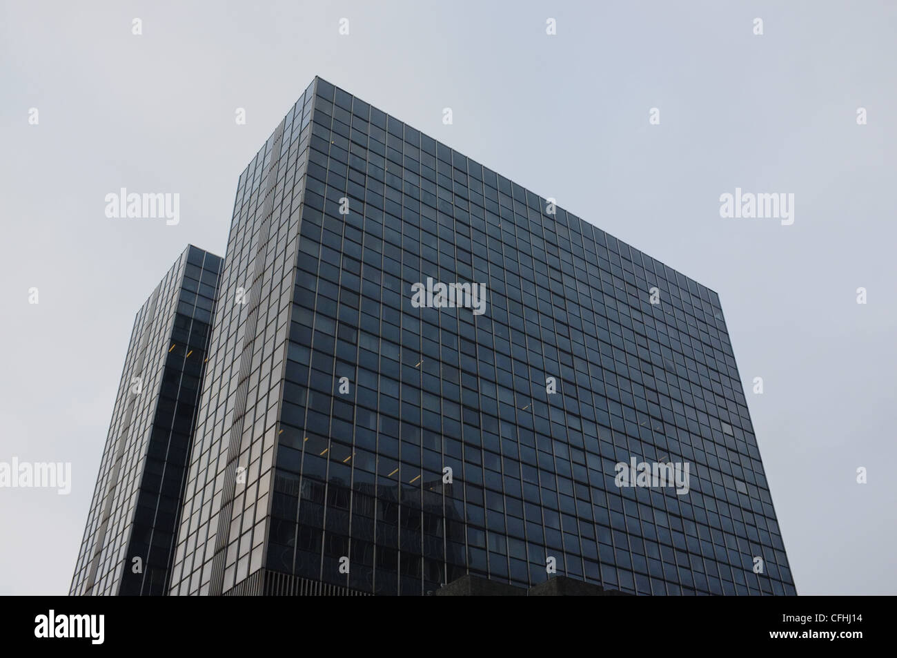 High rise office buildings a modern example of architecture in the city centre of Brussels, Belgium. Stock Photo