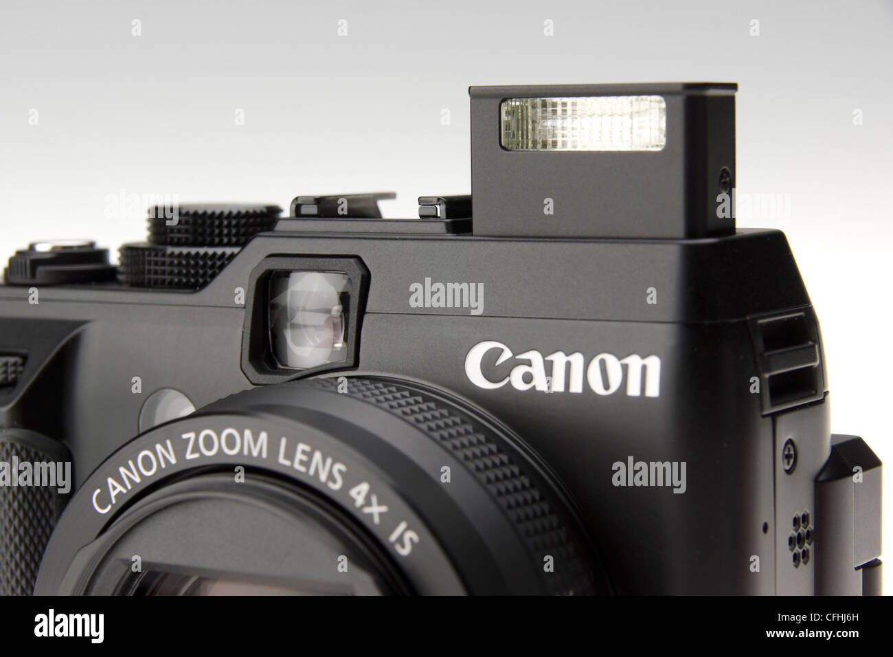 Canon G1X digital camera with flash popped up Stock Photo Alamy