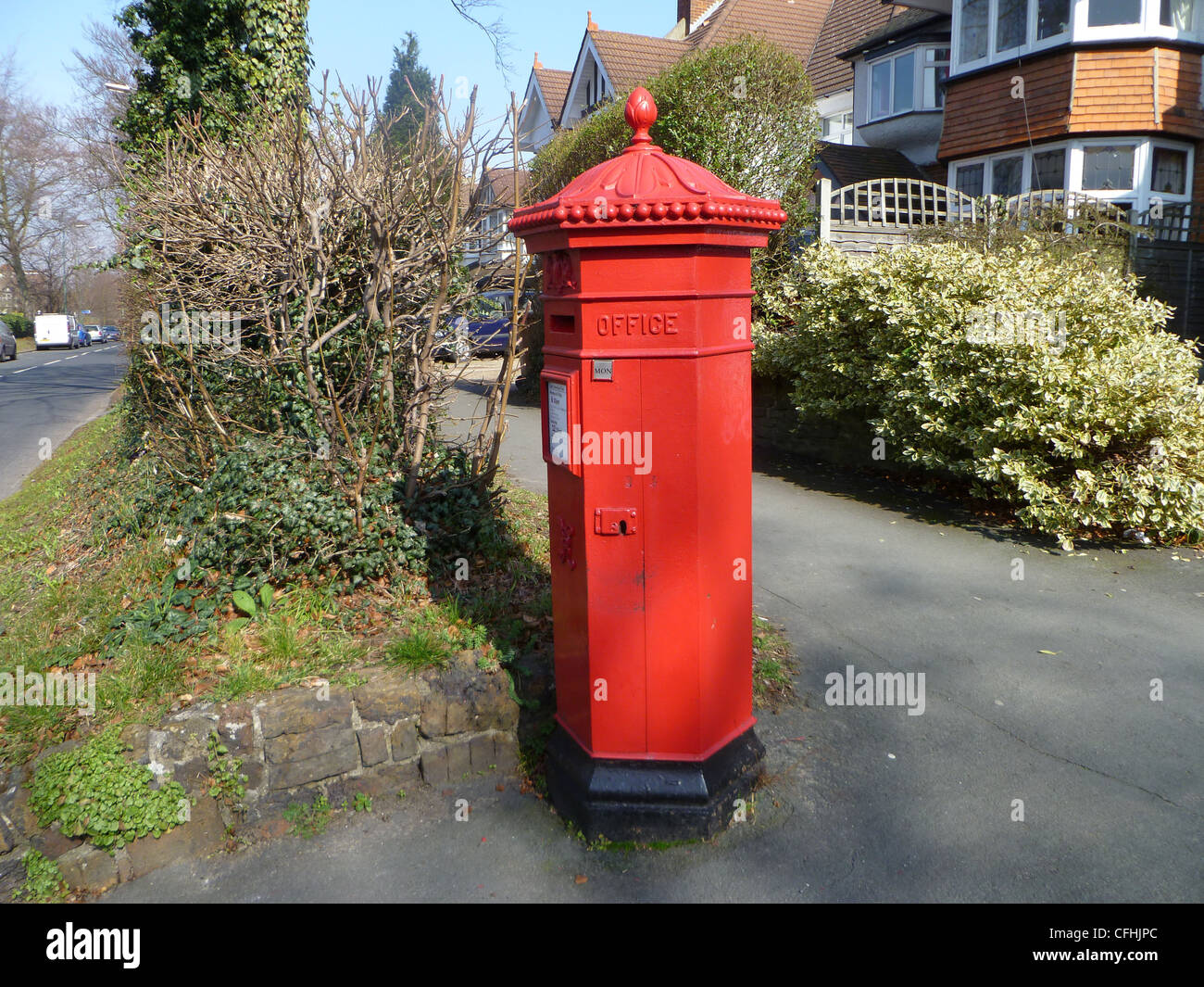 Post,box Victorian,red,metal,letters, Stock Photo
