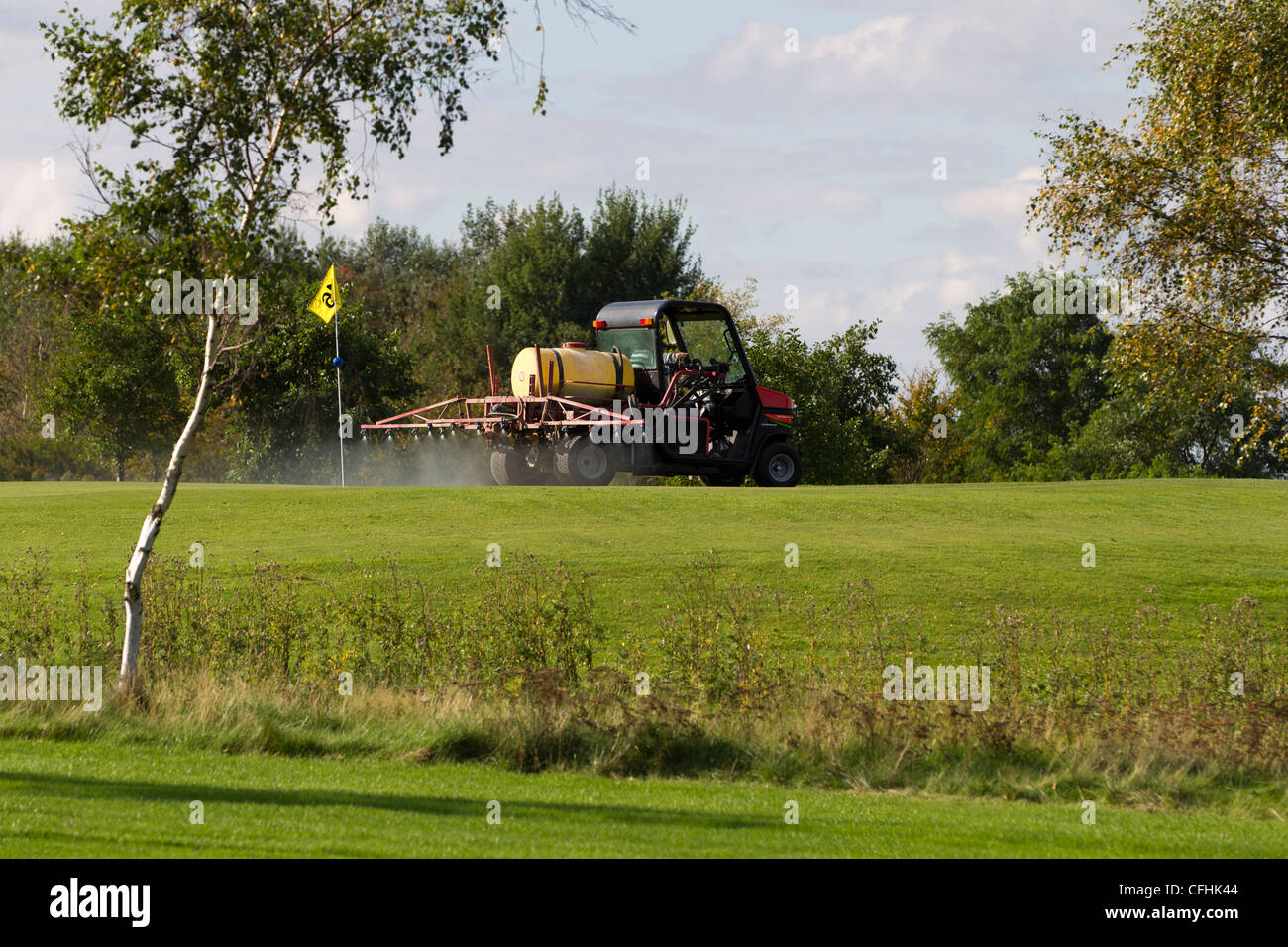 fertilizer car at golf course in germany Stock Photo Alamy