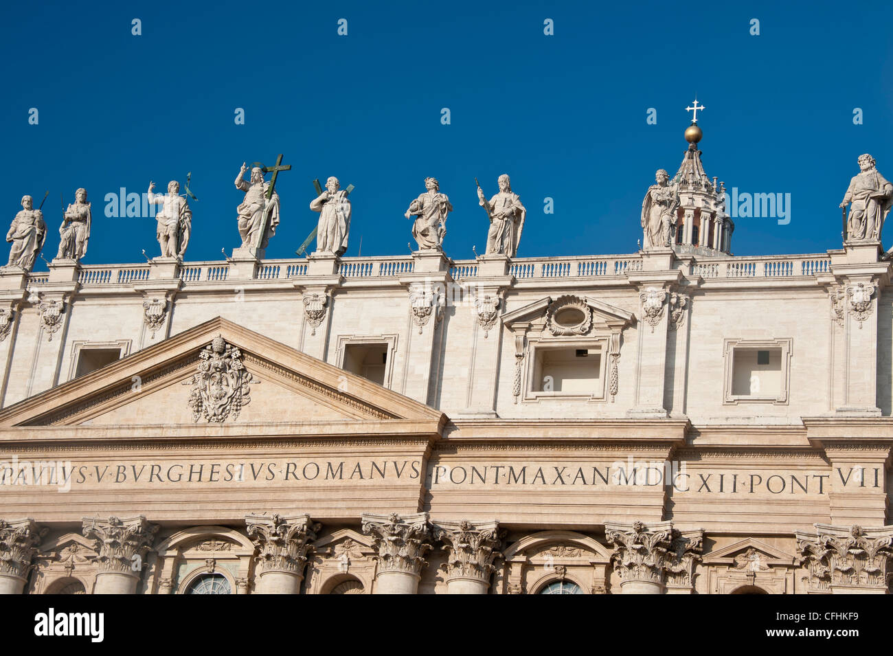 Statues of Saints on the roof of St. Peter's Basilica in Vatican City