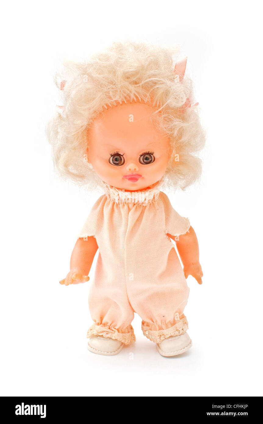 Vintage toy doll, close up image. Stock Photo