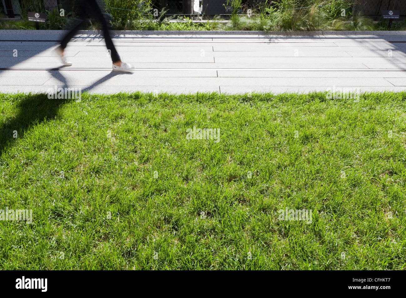 Woman walking along the High Line Park, New York City Stock Photo - Alamy