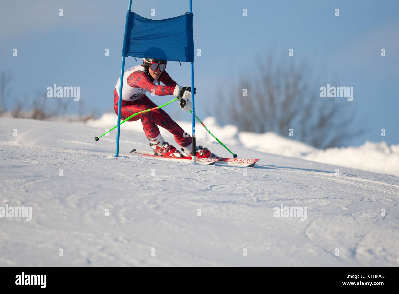 slalom rider pass port Stock Photo