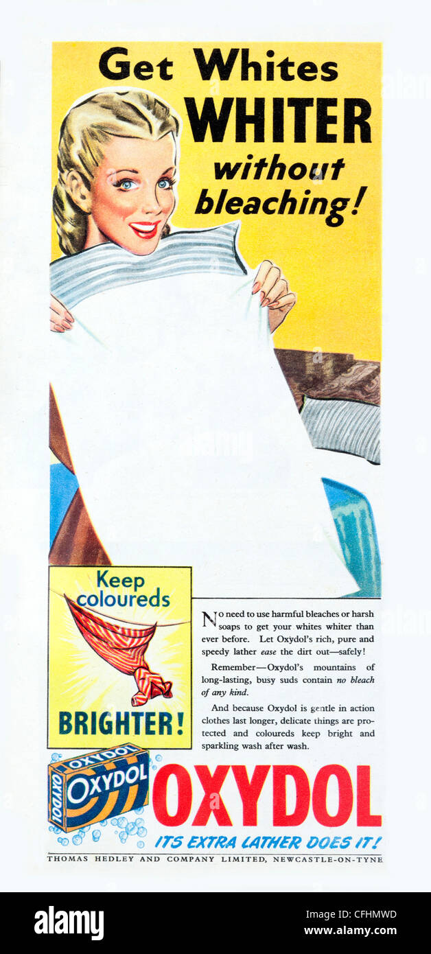 Oxydol washing powder advert from 1947, a brand owned by Proctor & Gamble Stock Photo