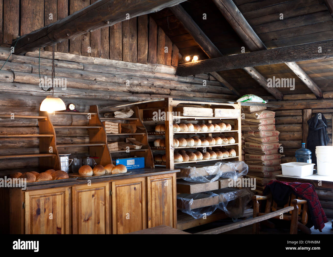 Traditionally baked bread in bakery Stock Photo