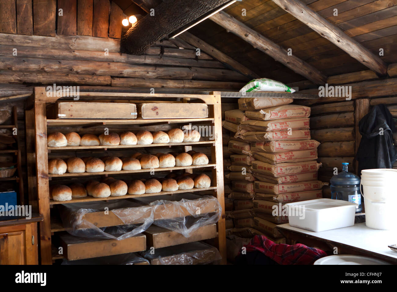 Traditionally baked bread in bakery Stock Photo