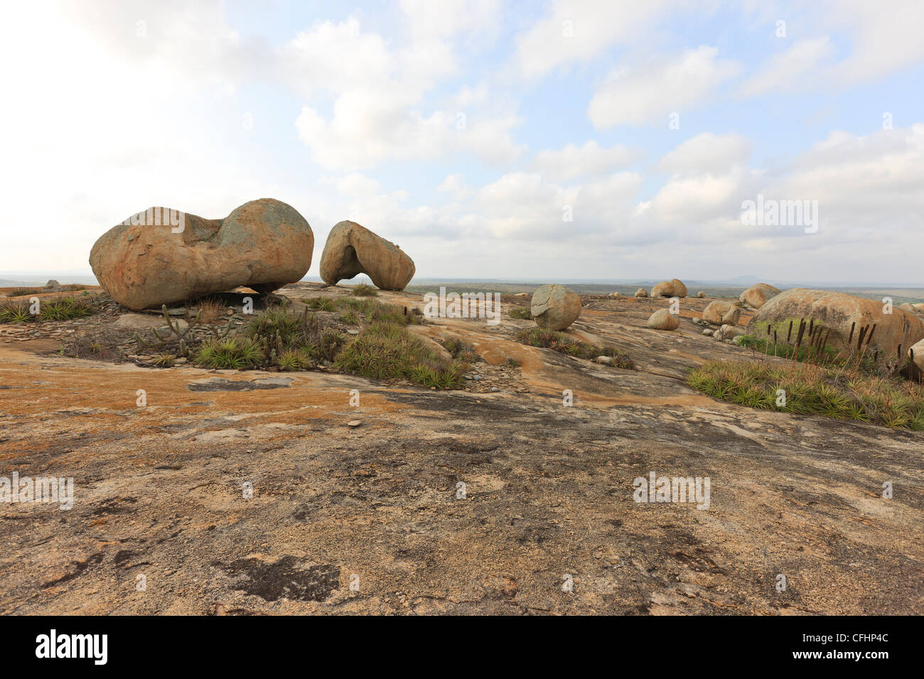 Helmet shape boulders in Pai Mateus, Cabaceiras, Paraiba, Brazil, Brasil Stock Photo