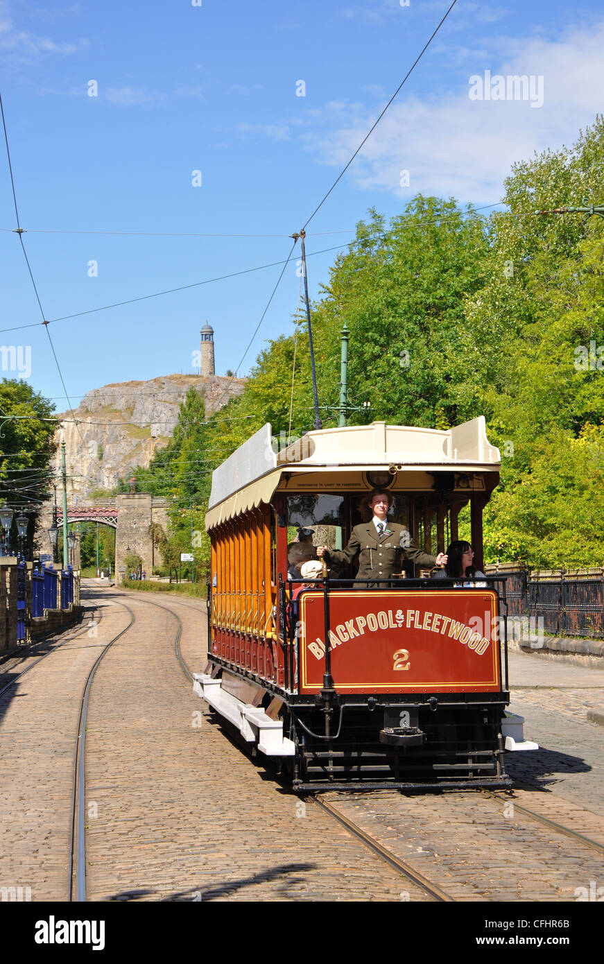 Crich Tramway Village, home of National Tramway Museum, Crich, Derbyshire, England, UK Stock Photo