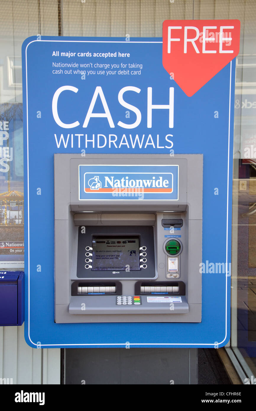 Nationwide cashpoint, Wigston, Leicester, England, UK Stock Photo