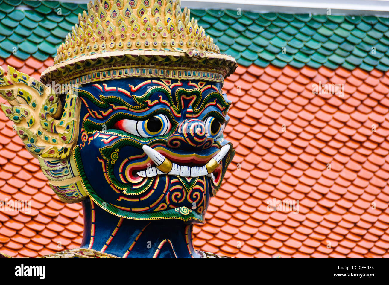 Statue sculpture of Thai Guardian Grand Palace Bangkok Thailand