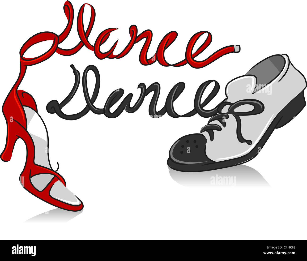 Illustration Featuring a Pair of Dancing Shoes Stock Photo Alamy