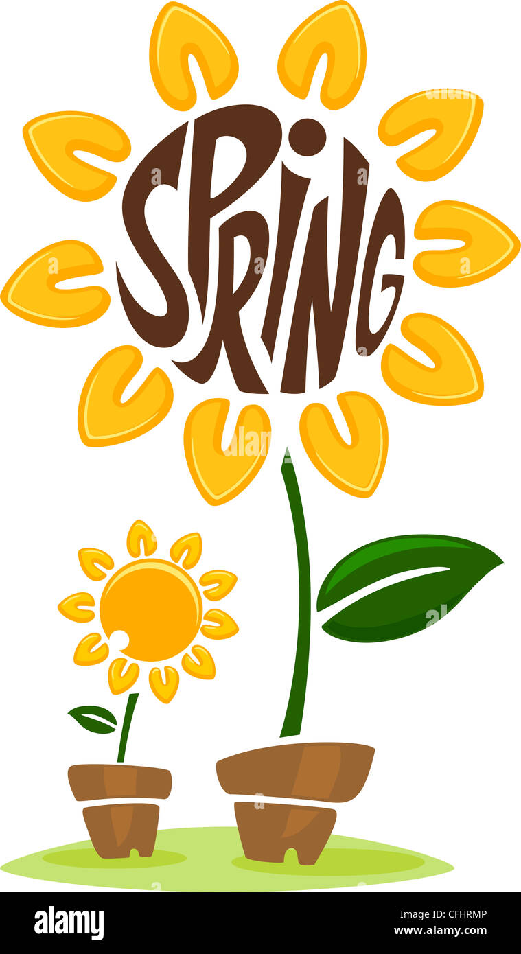 Spring Sunflower Cartoon Cartoon sunflower hi-res stock photography and images - Alamy