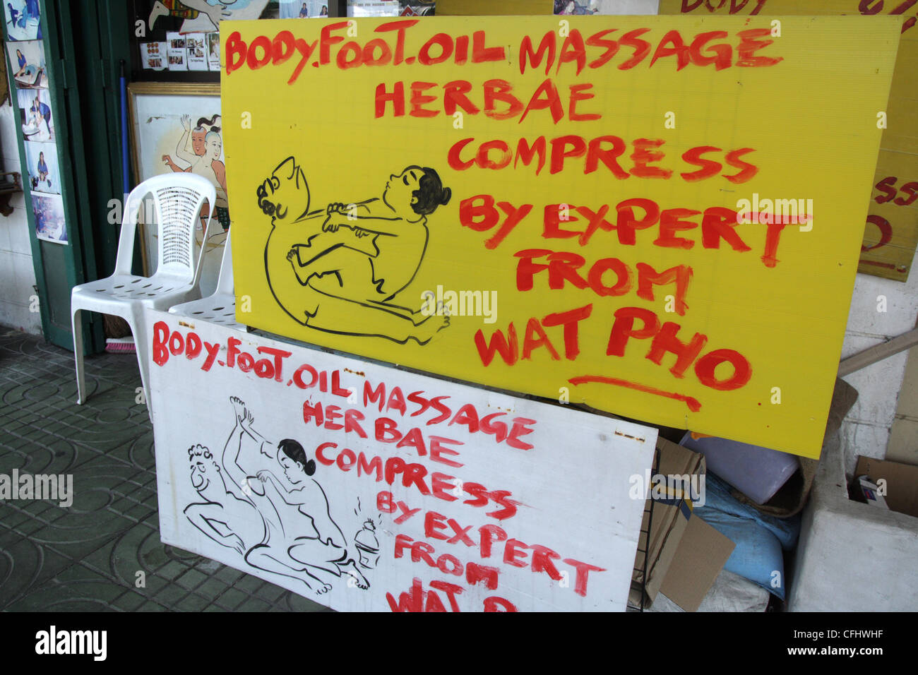 Massage Sign near Wat Pho , Bangkok Stock Photo Alamy