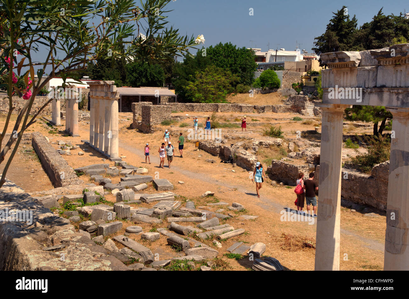 Roman Gymnasium remains at Kos, Kos Island, Dodecanese Group, Aegean Sea, Greece Stock Photo