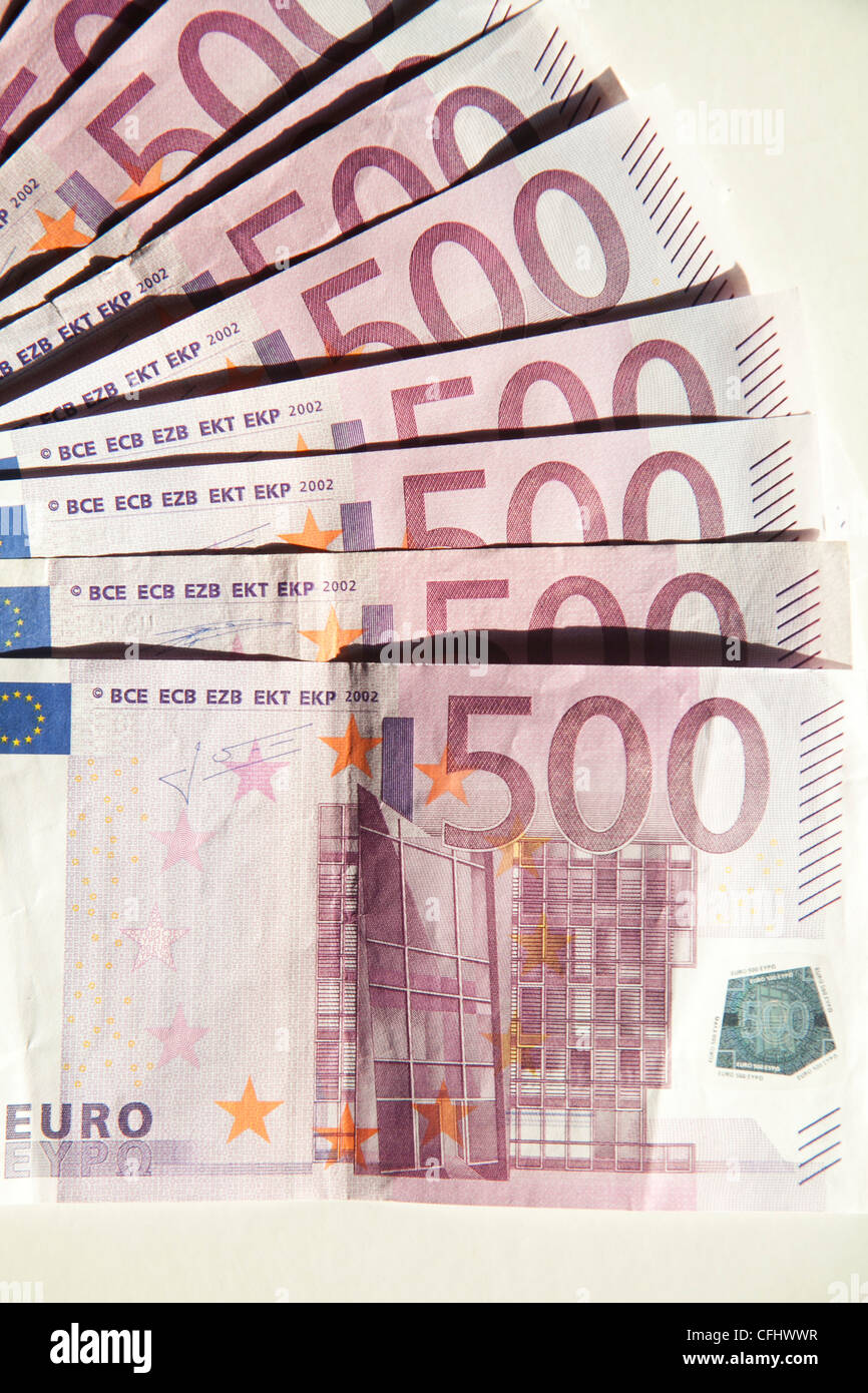 euro money cash five hundred europa dinero dolar Stock Photo