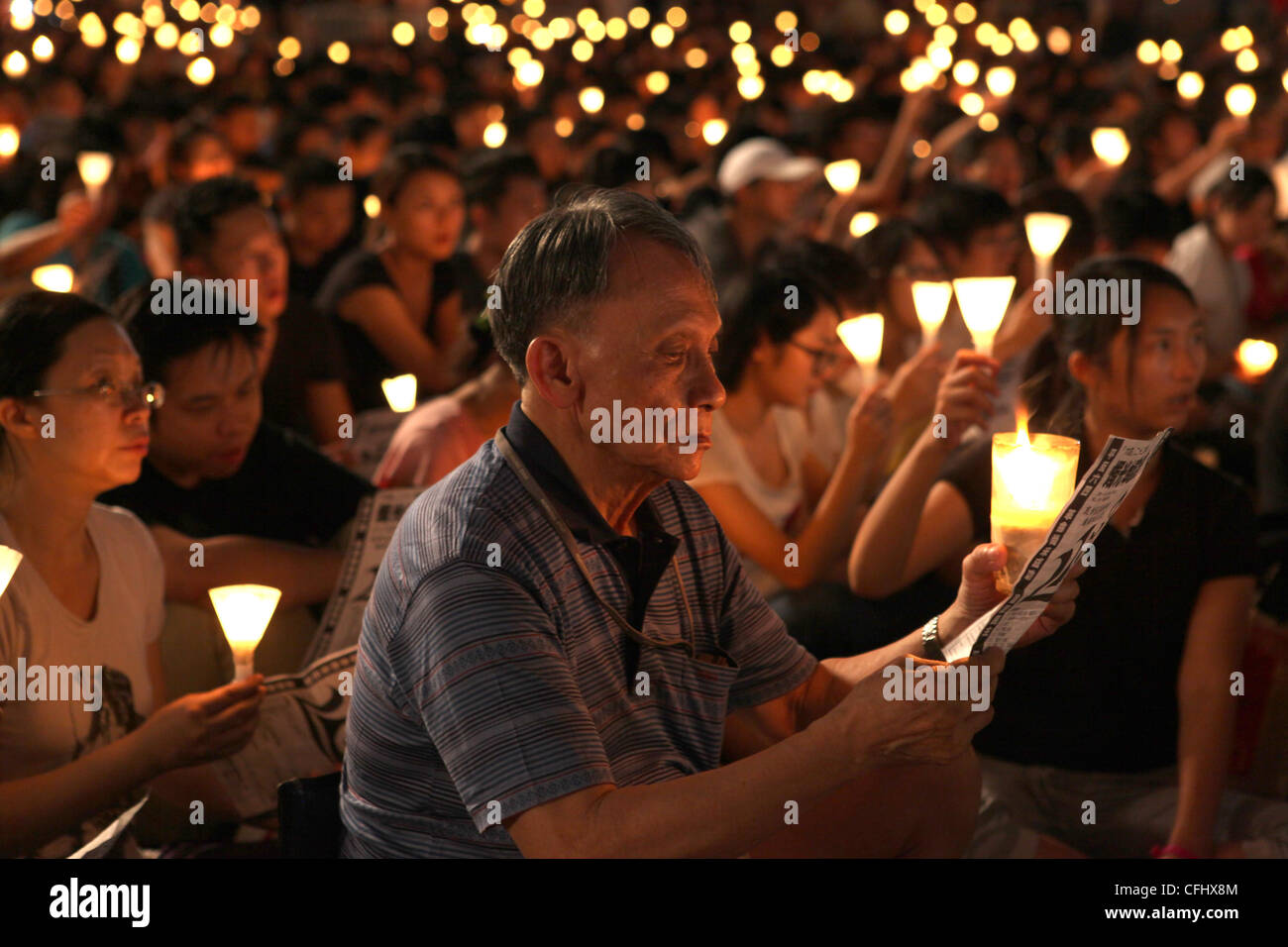 Candlelight vigil , Hong Kong Stock Photo Alamy